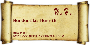 Werderits Henrik névjegykártya